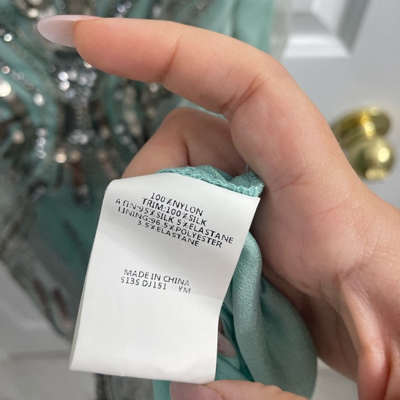 Gather Beauty Green Embellished Dress Sz 6 - Picture 3 of 16